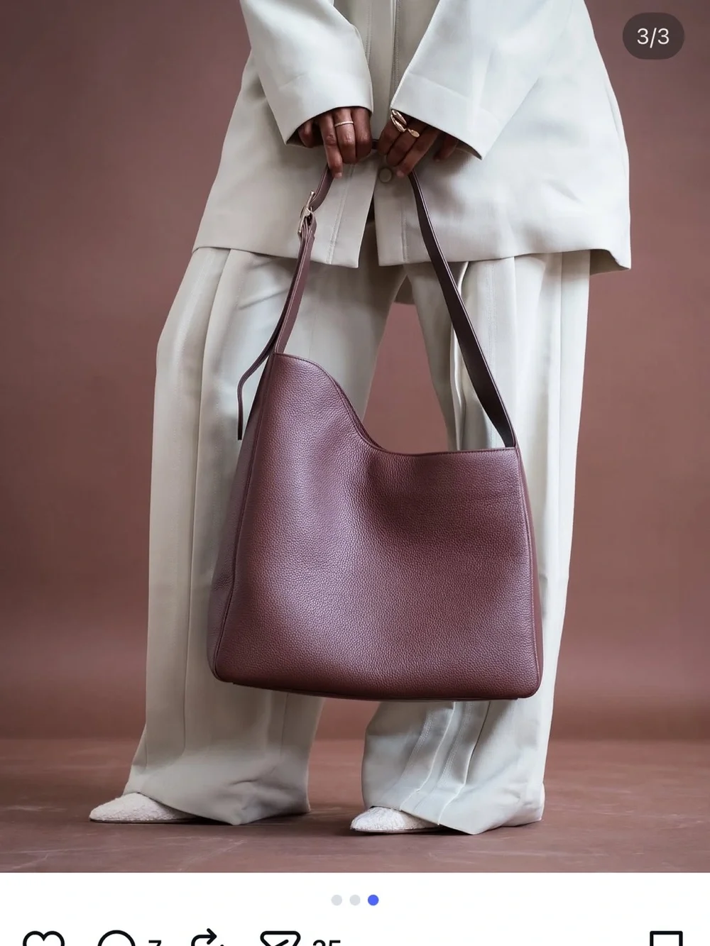 All on seven pebbled leather chocolate bag